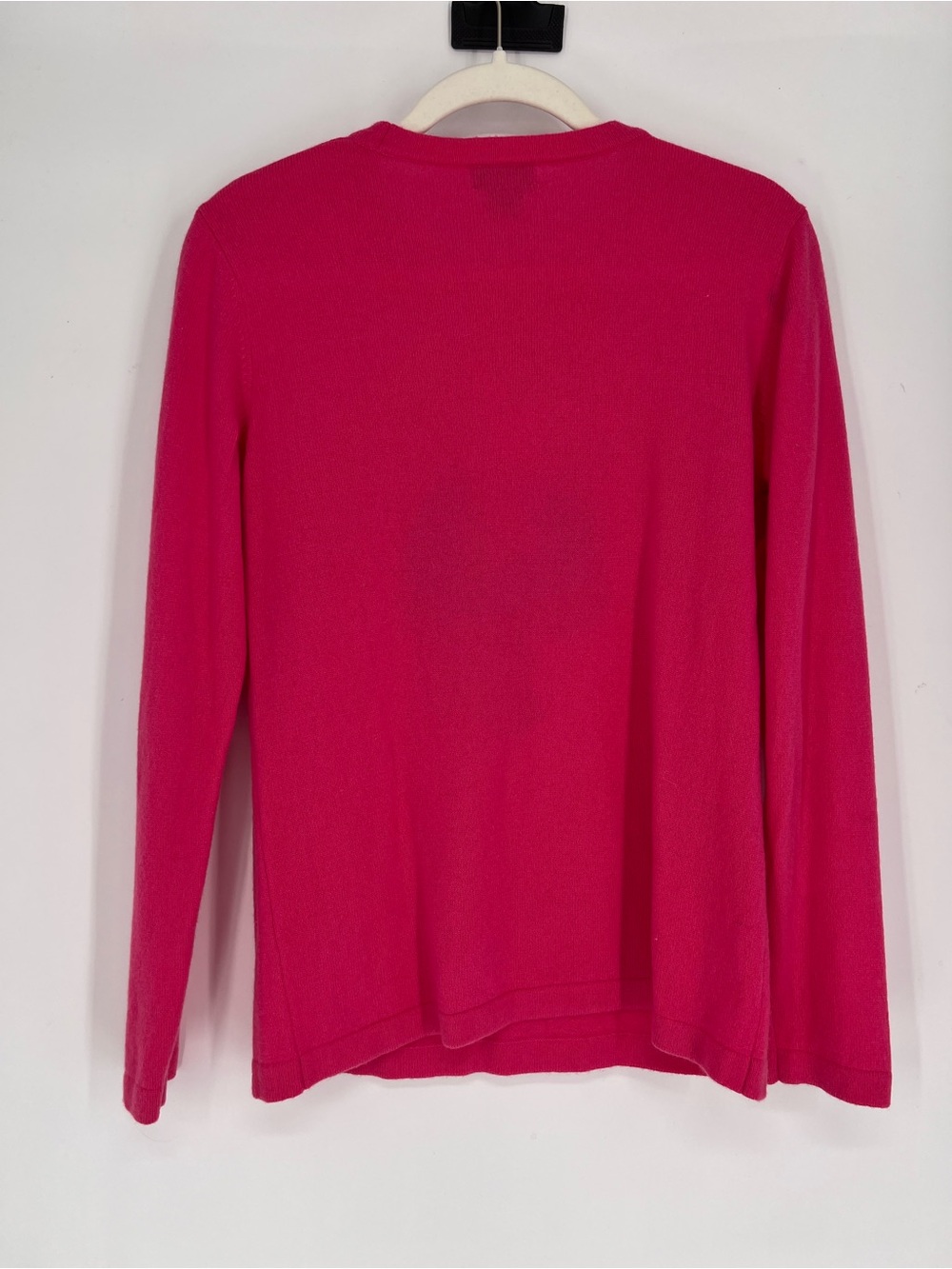 Two Bees 100% Cashmere Pink Blue Lobster Crew Neck Nautical Knit Sweater L - Picture 6 of 6